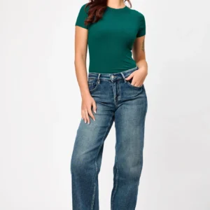 Tattoo "Harper" Dark Wash Mid-Rise Wide Leg Jean