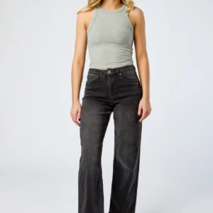 Tattoo "Avery" Black High-Rise Wide Leg Jean
