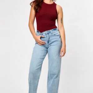 Tattoo "Avery" Light Wash High-Rise Wide Leg Jean