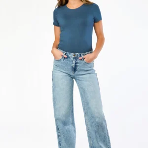 Tattoo "Sadie" Acid Wash High-Rise Wide-Leg Jean