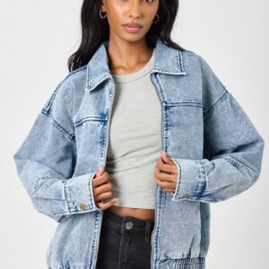 Ashley Oversized Denim Bomber Jacket