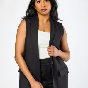 Brushed Knit One-Button Vest